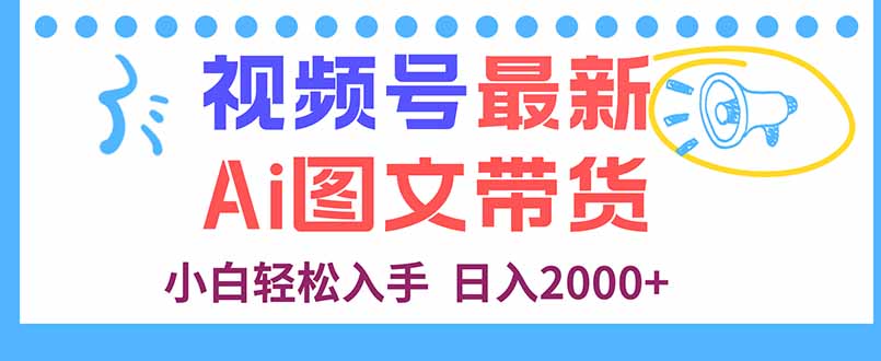 视频号最新AI图文带货，每天几分钟，小白轻松入手，日入2000+-kaigewz