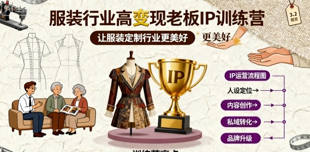服装行业高变现老板IP训练营，让服装定制行业更美好-kaigewz