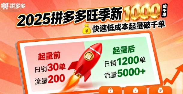 2025拼多多旺季新老店铺——快速低成本起量破千单-kaigewz