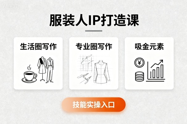 服装人IP打造课，文案创富+生活圈写作+专业圈写作+服装人专属+吸金元素+技能实操-kaigewz
