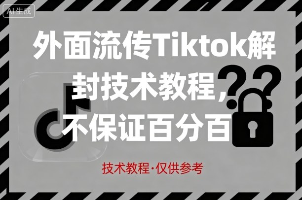 外面流传Tiktok解封技术教程，不保证百分百，具体自测-kaigewz