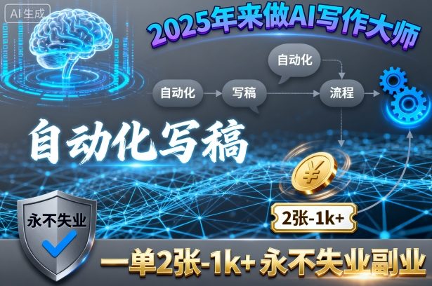 2025年来做AI写作大师，自动化写稿，一单2张-1k+，永不失业副业-kaigewz