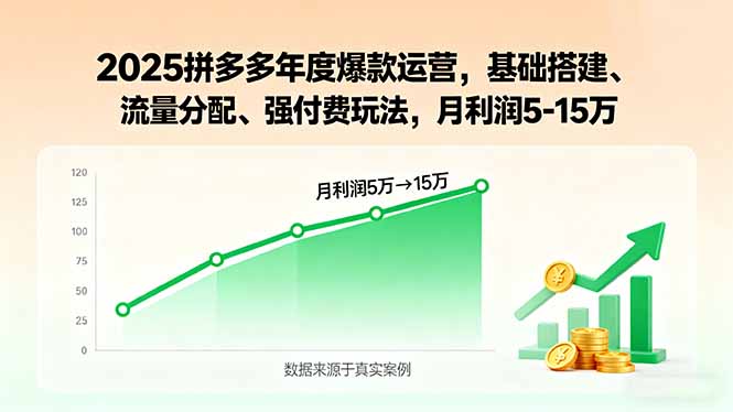 2025拼多多年度爆款运营，基础搭建、流量分配、强付费玩法，月利润5-15万-kaigewz