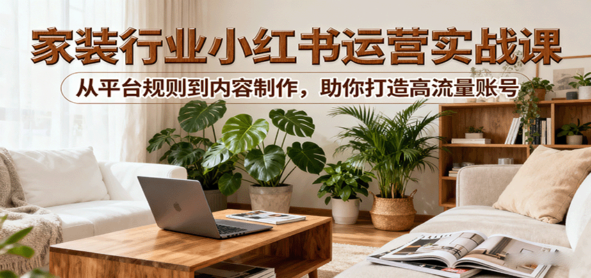 小红书家装行业运营实战课：从平台规则到内容制作，助你打造高流量账号-kaigewz