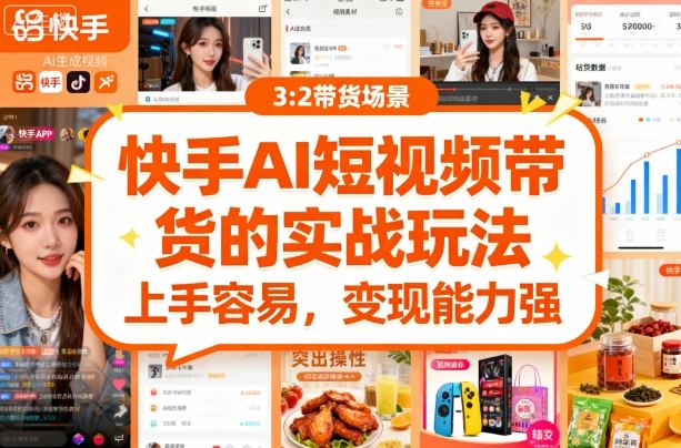 快手ai短视频带货的实战玩法，上手容易，变现能力强-kaigewz