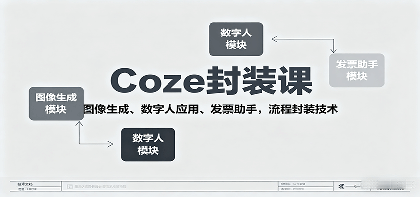 Coze封装课，图像生成、数字人应用、发票助手，流程封装技术-kaigewz