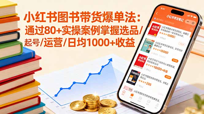 小红书图书带货爆单法：通过80+实操案例掌握选品/起号/运营/日均1000+收益-kaigewz