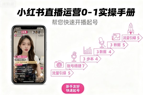 小红书直播运营0-1实操手册，帮您快速开播起号-kaigewz