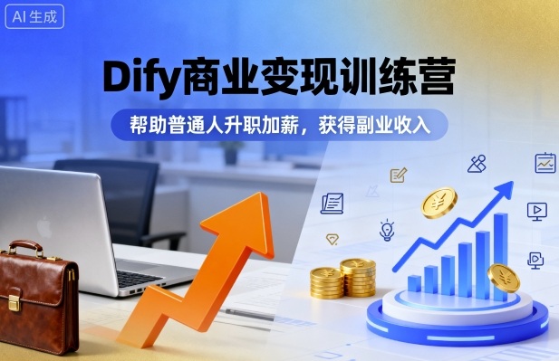 Dify商业变现训练营，帮助普通人升职加薪，获得副业收入-kaigewz