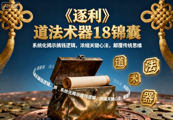 《逐利》道法术器18锦囊，系统化揭示搞钱逻辑，浓缩关键心法，颠覆传统思维-kaigewz