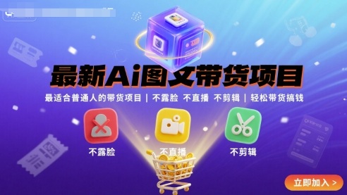 最新Ai图文带货项目，最适合普通人的带货项目，不露脸 不直播 不剪辑就可以轻松带货搞钱(完结)-kaigewz