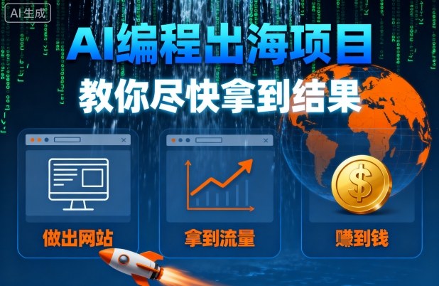 AI编程出海项目，教你尽快拿到结果-做出网站、拿到流量、賺到钱-kaigewz