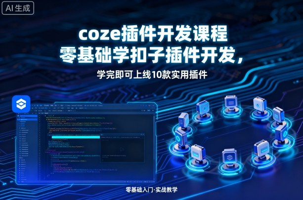 coze插件开发课程，零基础学扣子插件开发，学完即可上线10款实用插件-kaigewz