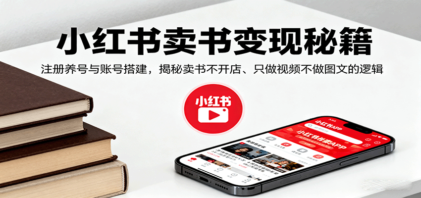 小红书卖书变现秘籍，注册养号与账号搭建，揭秘卖书不开店、只做视频不做图文的逻辑-kaigewz