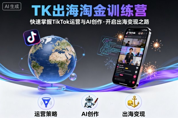 TK出海淘金训练营，助你快速掌握TikTok运营与AI创作，开启出海变现之路-kaigewz