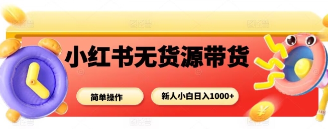 小红书无货源带货项目，简单无脑，新人小白日入多张-kaigewz