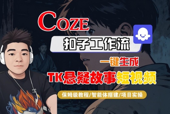 Coze扣子智能体工作流一键生成“TK悬疑故事“短视频，全流程保姆级教学-kaigewz