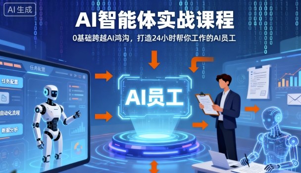 Ai智能体实战课程，0基础跨越Ai鸿沟，打造24小时帮你工作的Ai员工，打破常规，以实战定义Ai-kaigewz