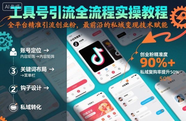 工具号引流全流程保姆级实操教程，全平台精准引流创业粉，最前沿的私域变现技术赋能-kaigewz
