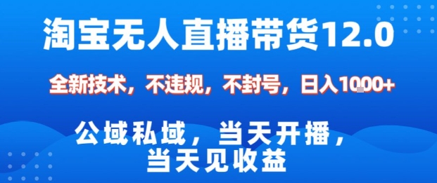 淘宝无人直播12.0,公域私域技术,不封号,不违规布局双十一流量风口,日入1k(独家技术)【揭秘】