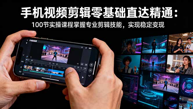 手机视频剪辑零基础直达精通：100节实操课程掌握专业剪辑技能，实现稳...-kaigewz