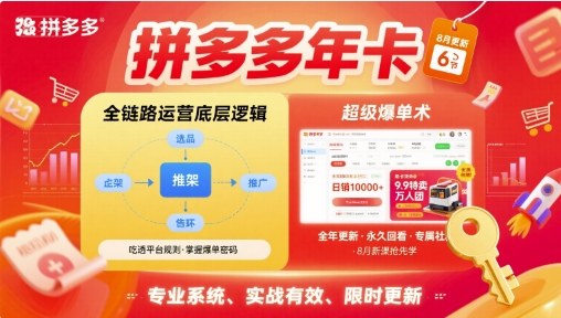 拼多多年卡，拼多多全链路运营底层逻辑，超级爆单术【更新10月】-kaigewz