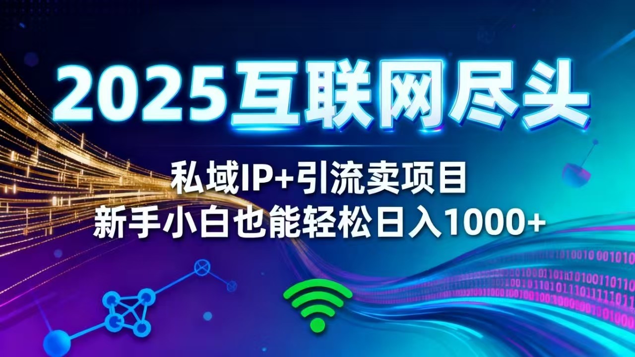 2025网创尽头王炸项目！私域 IP + 精准引流，新手小白在家躺赚日入 1000+-kaigewz