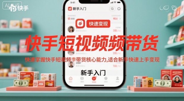 快手短视频带货，快速掌握快手短视频带货核心能力，适合新手快速上手变现-kaigewz