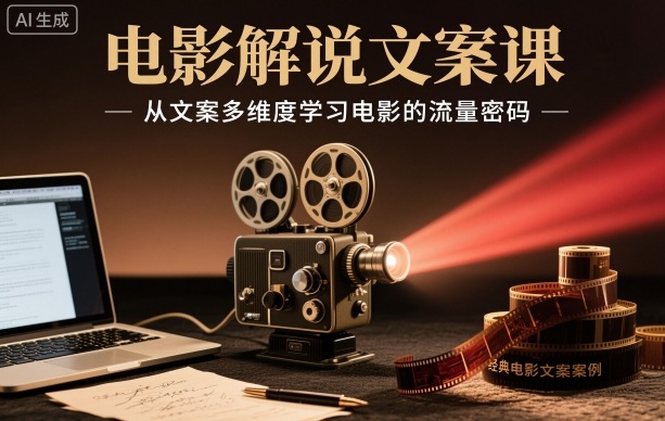 电影解说文案课，从文案多维度学习电影的流量密码-kaigewz