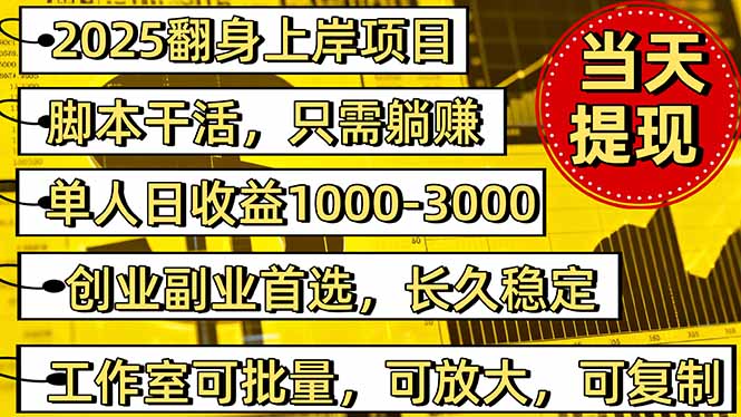 2025翻身上岸项目脚本干活，内部客户经理内部开号，单人日收益1000-300...-kaigewz