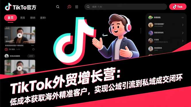 TikTok外贸增长营：低成本获取海外精准客户，实现公域引流到私域成交闭环-kaigewz