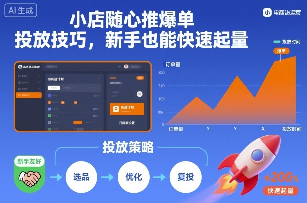 小店随心推爆单投放技巧，新手也能快速起量-kaigewz