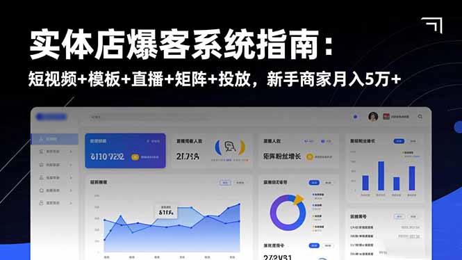 实体店爆客系统指南：短视频+模板+直播+矩阵+投放，新手商家月入5万+-kaigewz